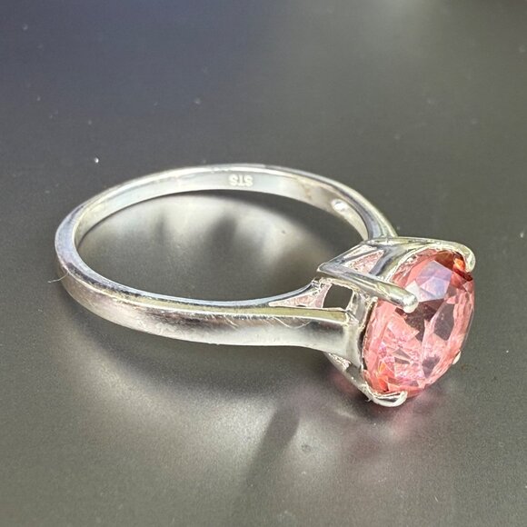 Orange Topaz Sterling Silver Ring 925 Oval Cut 10 - Picture 3 of 6